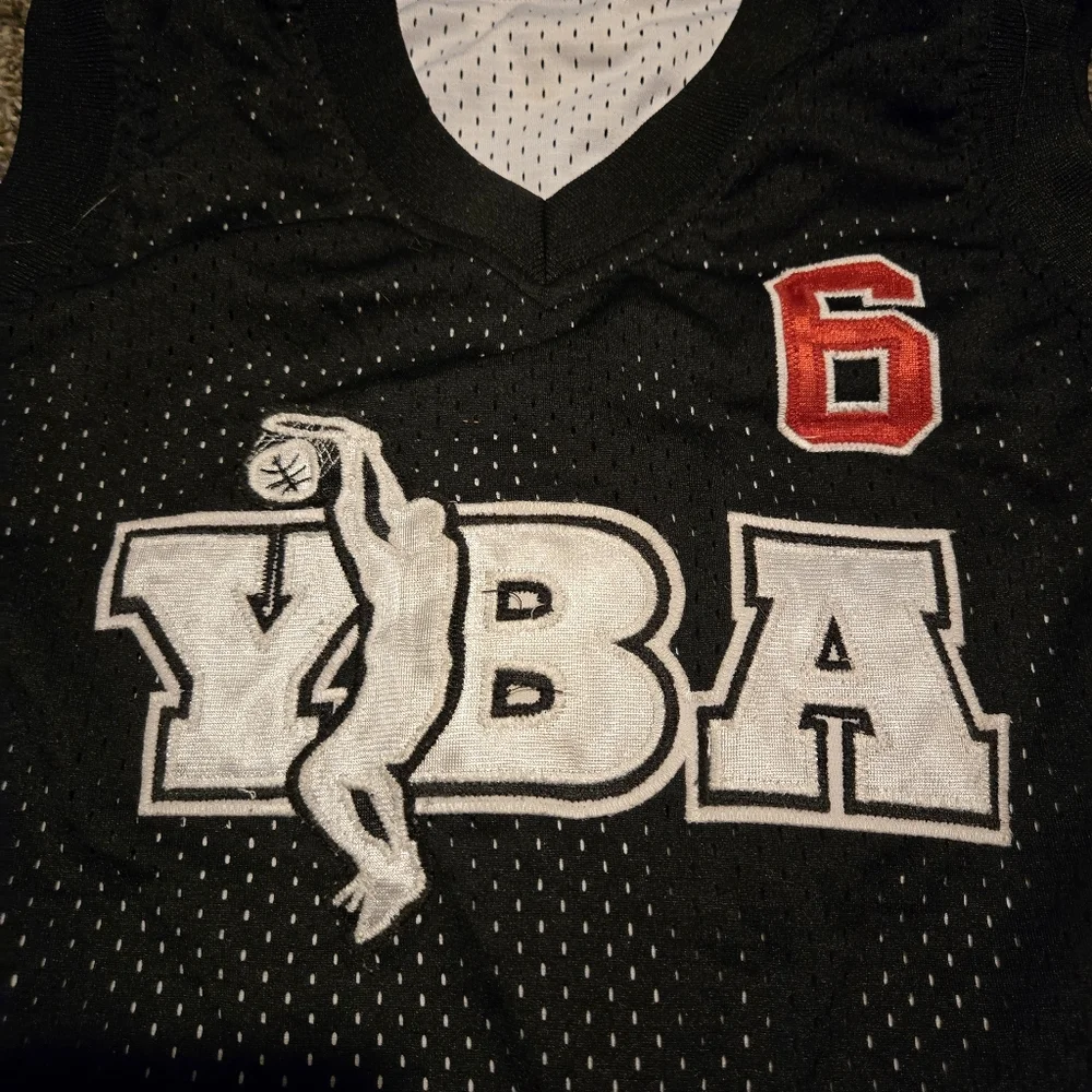 YBA NV Action Gear Youth reversible basketball jersey black&white #6 szM - Picture 3 of 7